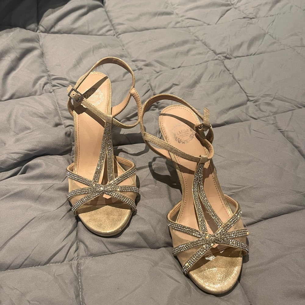 Chic Gold Strappy Heels